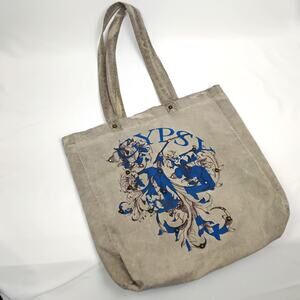 Boho Tan Grunge Tote Bag – Gypsy 05 Design w/ Metal Rivets